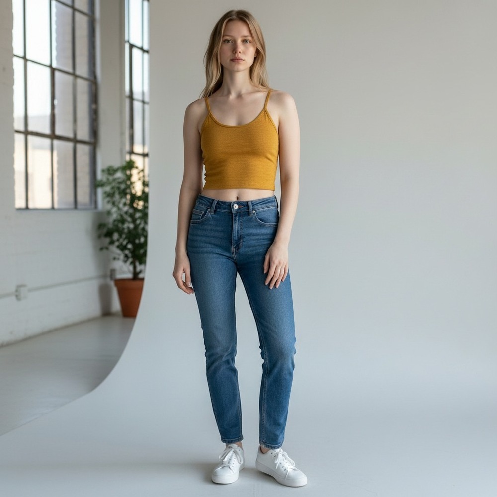 OFFLINE by Aerie The Hugger Cami Top Women M Yellow Excellent Cropped Tank